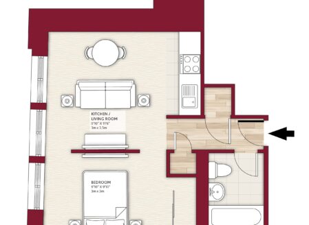 One-Bedroom Open Plan (B2)