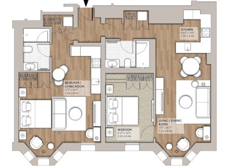 Luxury Two-Bedroom Interconnecting Apartments