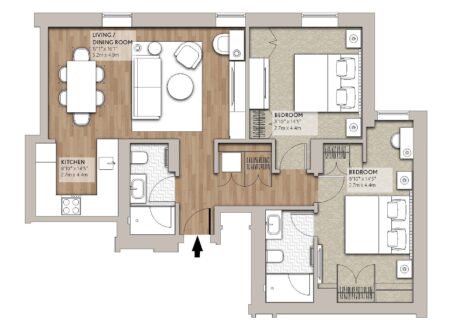 Deluxe Two-Bedroom Apartment floorplan